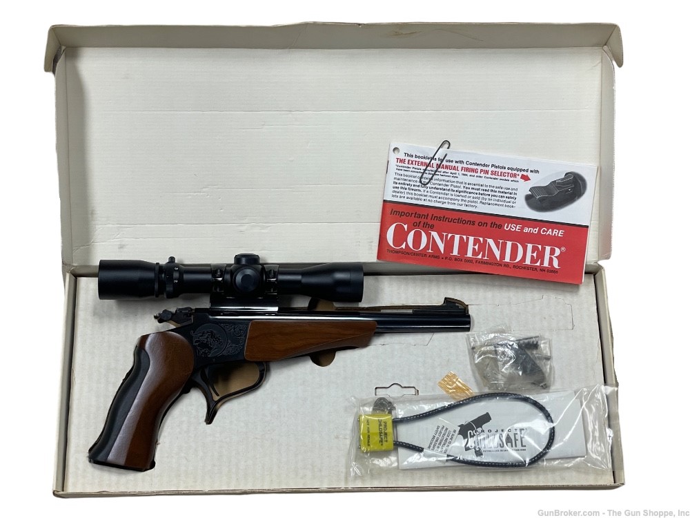 Rare Thompson Center Contender 22 Hornet pistol Like New in box!  -img-8