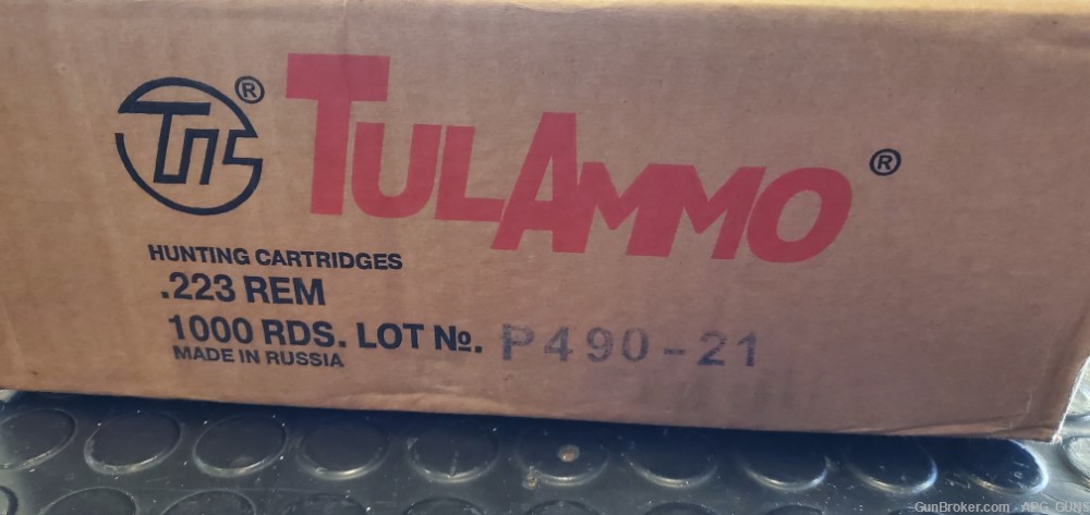 1000 Round case Tulammo .223 Rem 55 GR FMJ  -img-1