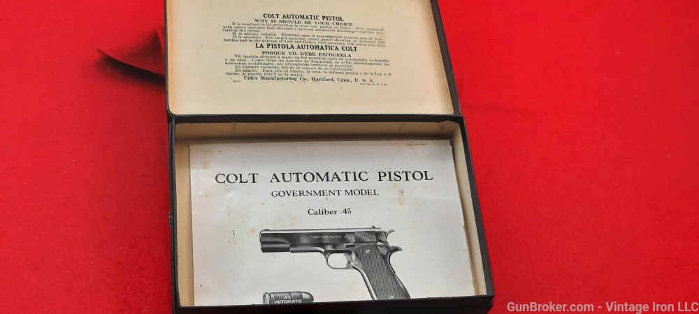 Colt Government model 1911 .45acp. 1940s Original box RARE! NR-img-6