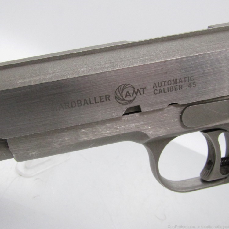 AMT Hardballer .45 ACP Semi Automatic Stainless Steel Packmayr Grips 7rd-img-2