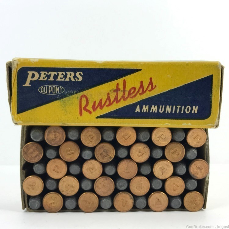 1930s Peters 25 Short Stevens Lead Bullet FULL 50 Rounds Vintage Box 958-TS-img-2