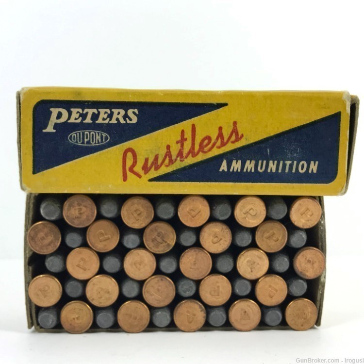 1930s Peters 25 Short Stevens Lead Bullet FULL 50 Rounds Vintage Box 958-TS-img-3