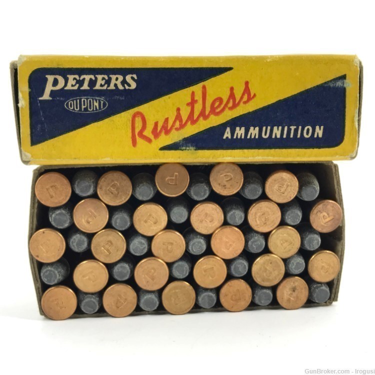 1930s Peters 25 Short Stevens Lead Bullet FULL 50 Rounds Vintage Box 959-TS-img-2