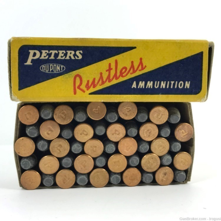 1930s Peters 25 Short Stevens Lead Bullet FULL 50 Rounds Vintage Box 959-TS-img-4