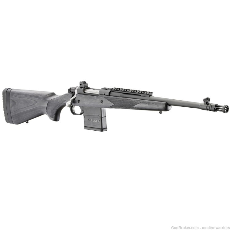 Ruger Gunsite Scout - 18.7" Threaded Bbl (.308 Win) Stainless/Dark Laminate-img-2