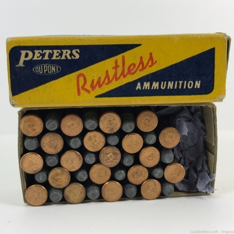 1930s Peters 25 Short Stevens Lead Bullet 40 Rounds Vintage Box 960-RS-img-2