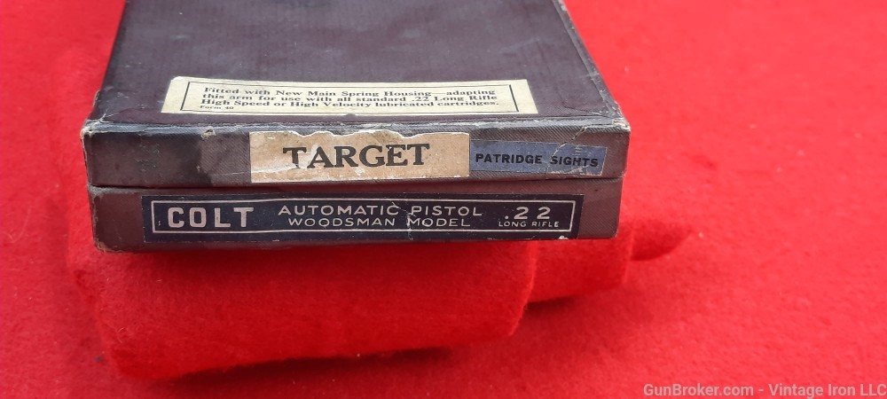 Colt Woodsman Target .22LR. original factory box dating to 1934 RARE! NR-img-18