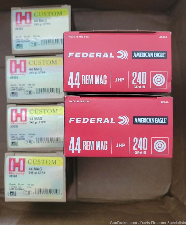 44mag Federal & Hornady 240gr JHP 180 Rounds -img-0