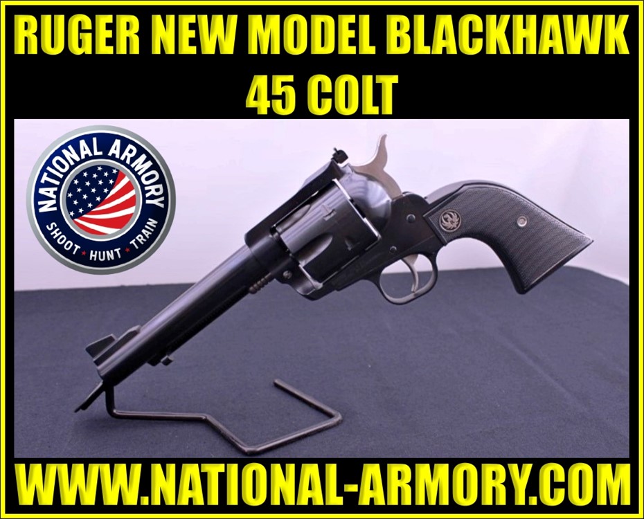 RUGER NEW MODEL BLACKHAWK 45 COLT 5.5” BARREL W/ FACTORY BOX AND PAPERS-img-0