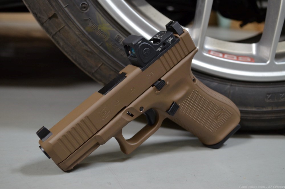 Glock 45 MOS Trijicon RMRcc Supp HT NS Adj X-Werks Glock FDE-img-1