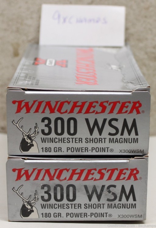 40 Rounds Winchester 300 WSM Short Magnum ammo 180 Grain power point-img-0