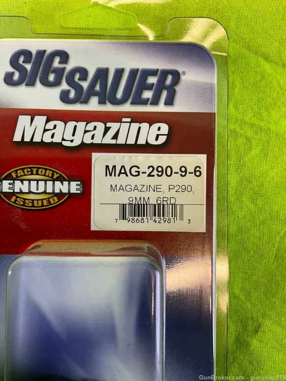 SIG SAUER MAGAZINE 290-9-6 P290 9MM 6 ROUND MAG-img-2