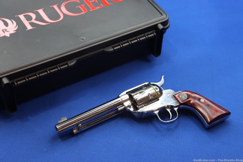 Ruger Vaquero Single Action Revolver 45 COLT 5.5" SS 45LC 5104 Wood Grip-img-0