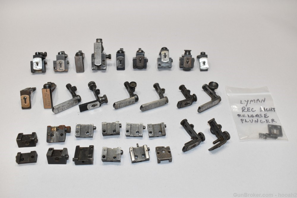 Huge Lot 31 Pcs PROJECT Lyman Receiver Sights Bases Arms Parts READ-img-0