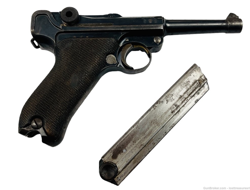 Vintage 1911 WWI German Luger DWM 9mm One Magazine Clean Bore Nice!-img-2