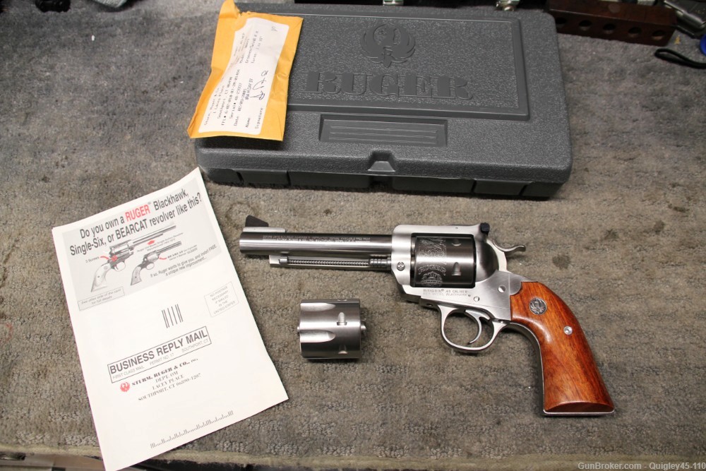Ruger Bisley Blackhawk Convertible 45 Colt 45 ACP Stainless -img-0