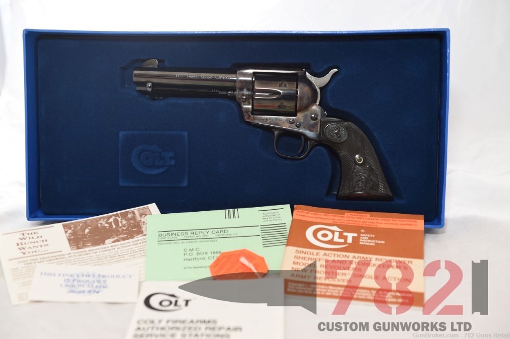 Colt Single Action Army 45 Long Colt 4.75" Blue Color Case Hardened -img-0