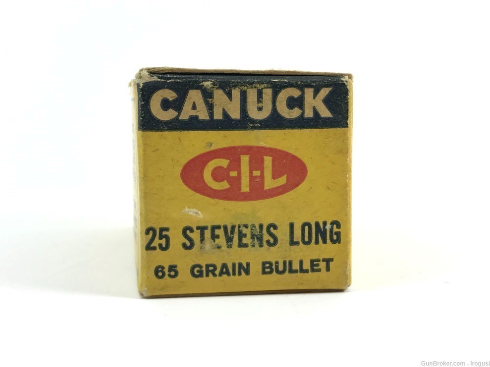 1960s CIL .25 Stevens Long Lead Bullet FULL 50 Rounds Vintage Box 961-TS-img-2
