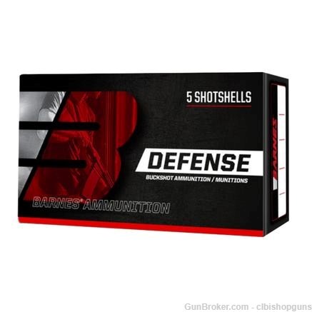 Barnes Defense Buckshot Shotshells 12ga 3" 15 plts 1225 fps #00 25/ct ammo -img-0