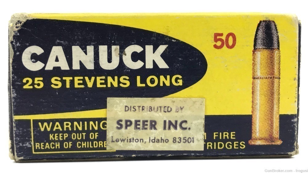 1960s CIL 25 Stevens Long Lead Bullet FULL 50 Rnds Vintage Box SPEER 965-TS-img-0