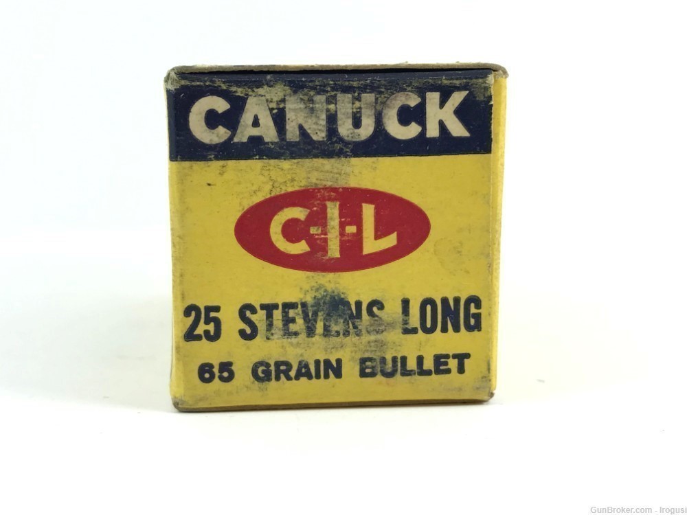1960s CIL .25 Stevens Long Lead Bullet FULL 50 Rounds Vintage Box 966-TS-img-2