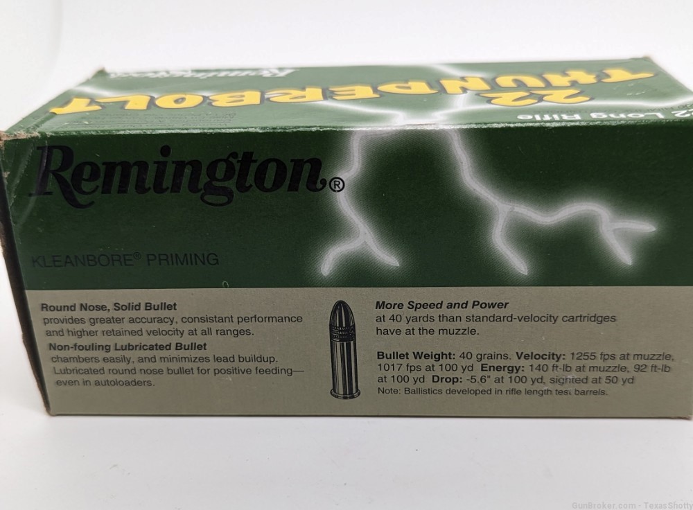 Remington Thunderbolt .22 LR 40 Grain Ammo - 500 Rounds (PENNY START)-img-2