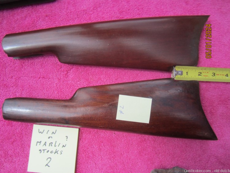 Winchester or Marlin Rifle/Carbine stocks, solid with some small chips.-img-1
