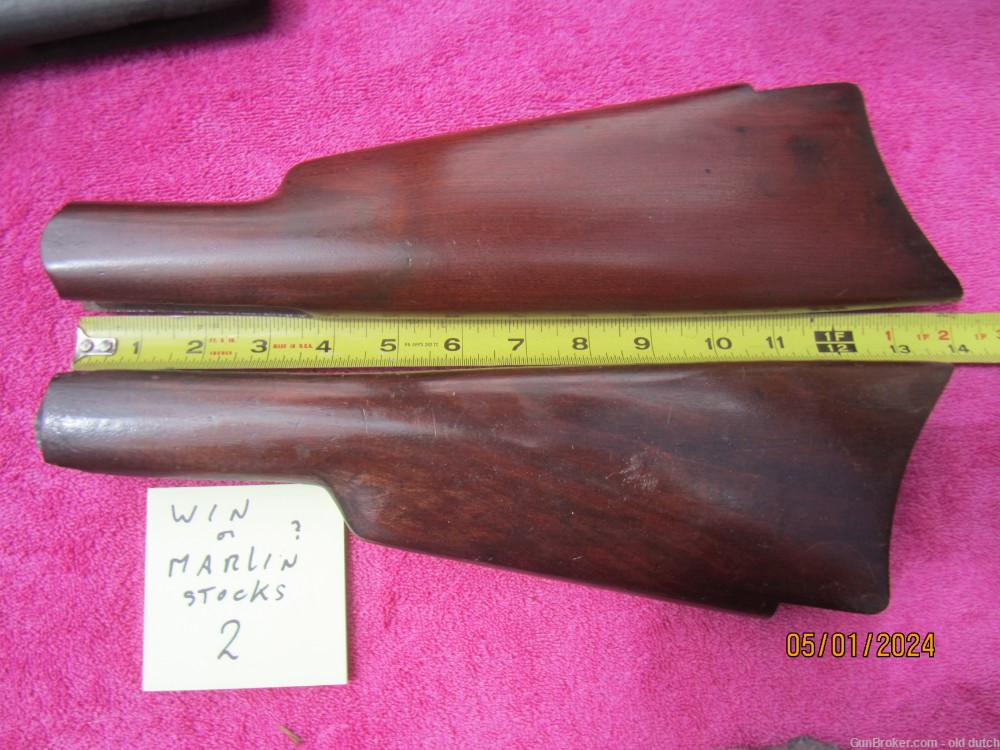 Winchester or Marlin Rifle/Carbine stocks, solid with some small chips.-img-0