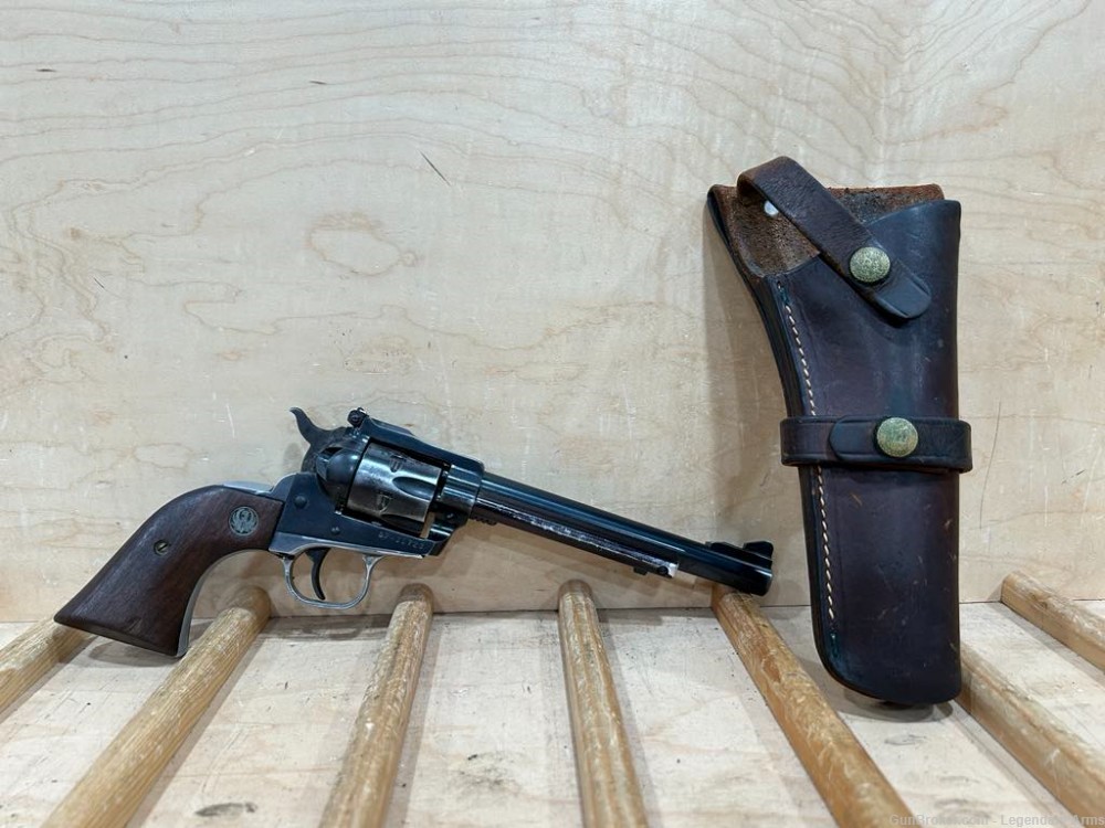 RUGER SINGLE SIX 22 LR  WITH LEATHER HOLSTER 25350-img-0