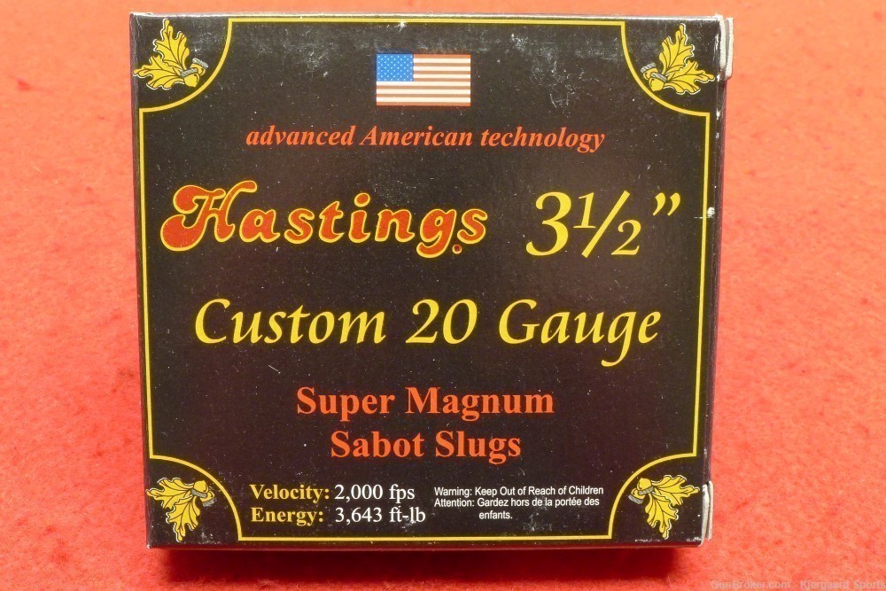 Hastings 20ga 3.5" Sabot Slug In Stock!-img-0