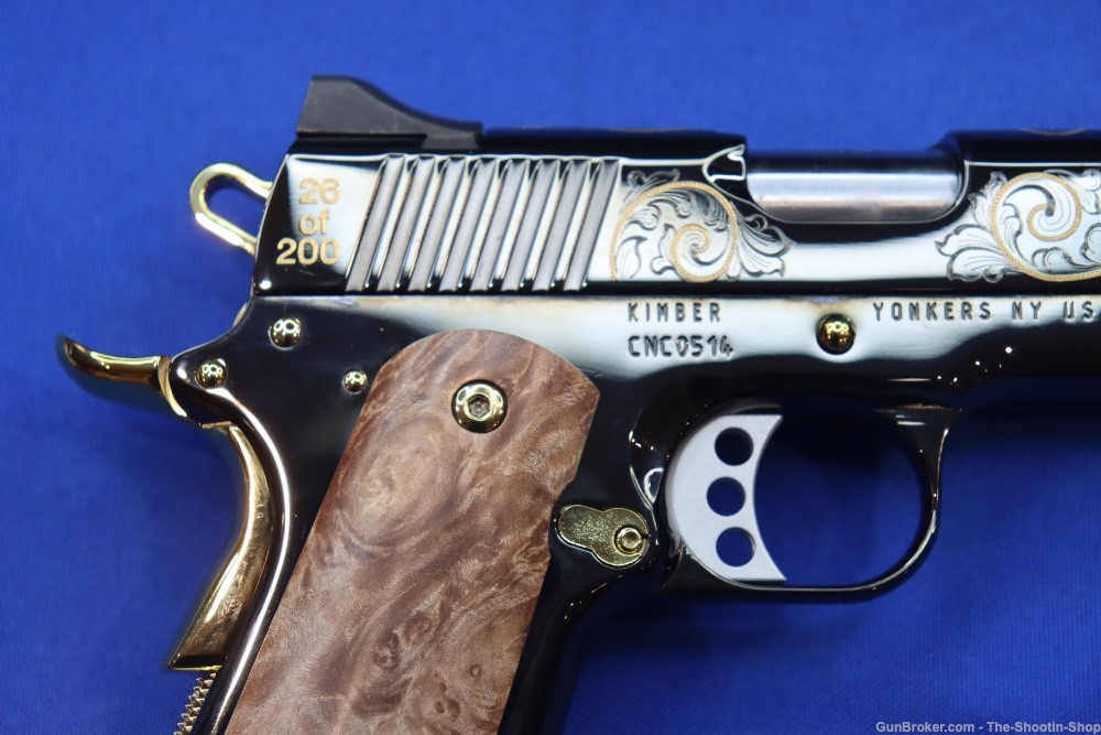 Kimber Black Deluxe 1911 Pistol High Polished Gold Engraved 45ACP 1 of 200 -img-10