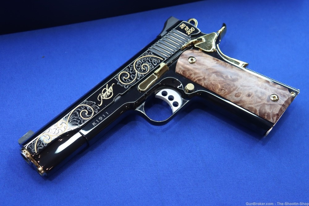 Kimber Black Deluxe 1911 Pistol High Polished Gold Engraved 45ACP 1 of 200 -img-1
