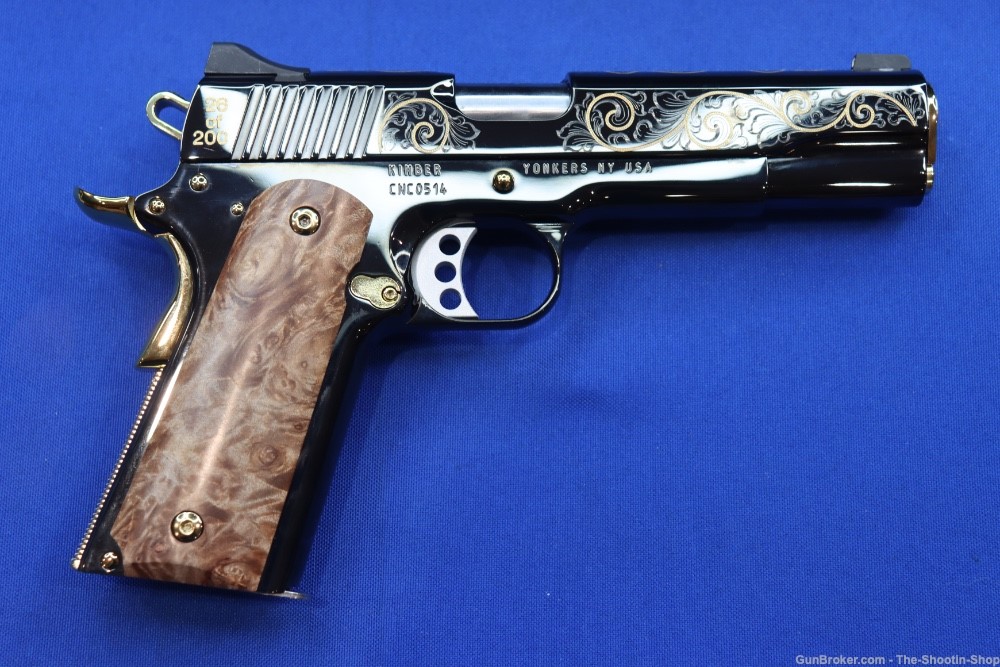 Kimber Black Deluxe 1911 Pistol High Polished Gold Engraved 45ACP 1 of 200 -img-8
