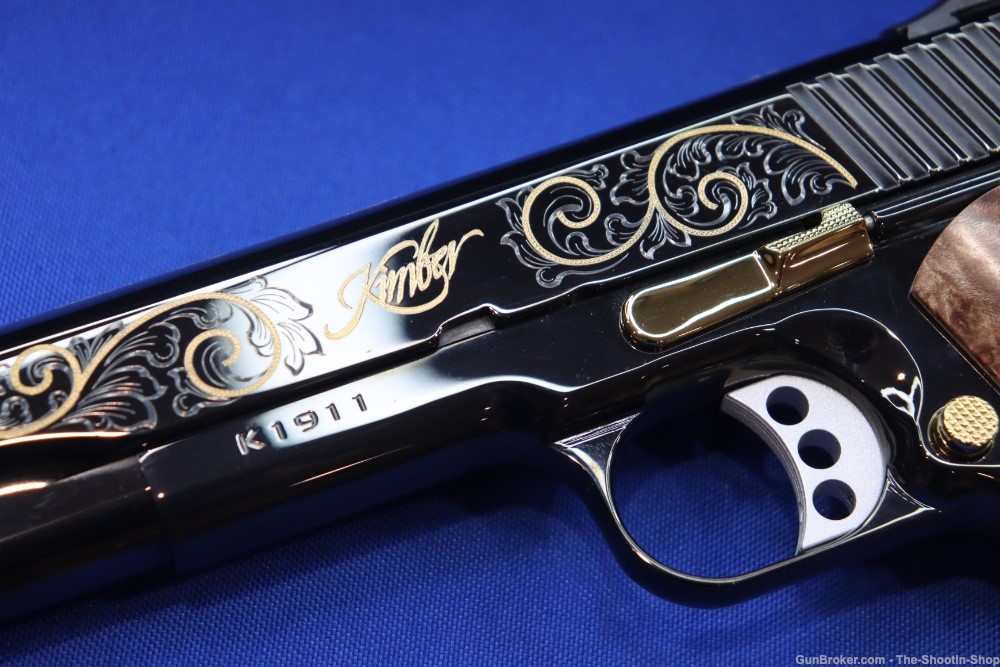 Kimber Black Deluxe 1911 Pistol High Polished Gold Engraved 45ACP 1 of 200 -img-3
