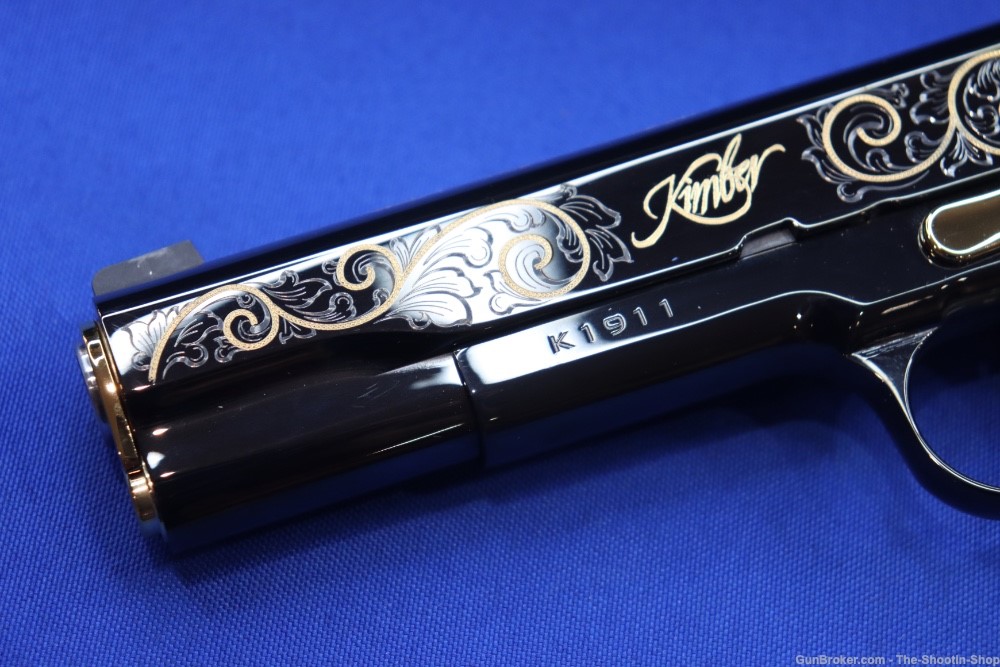 Kimber Black Deluxe 1911 Pistol High Polished Gold Engraved 45ACP 1 of 200 -img-2