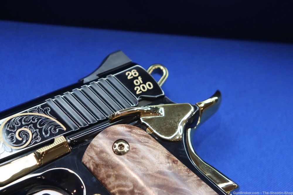 Kimber Black Deluxe 1911 Pistol High Polished Gold Engraved 45ACP 1 of 200 -img-5