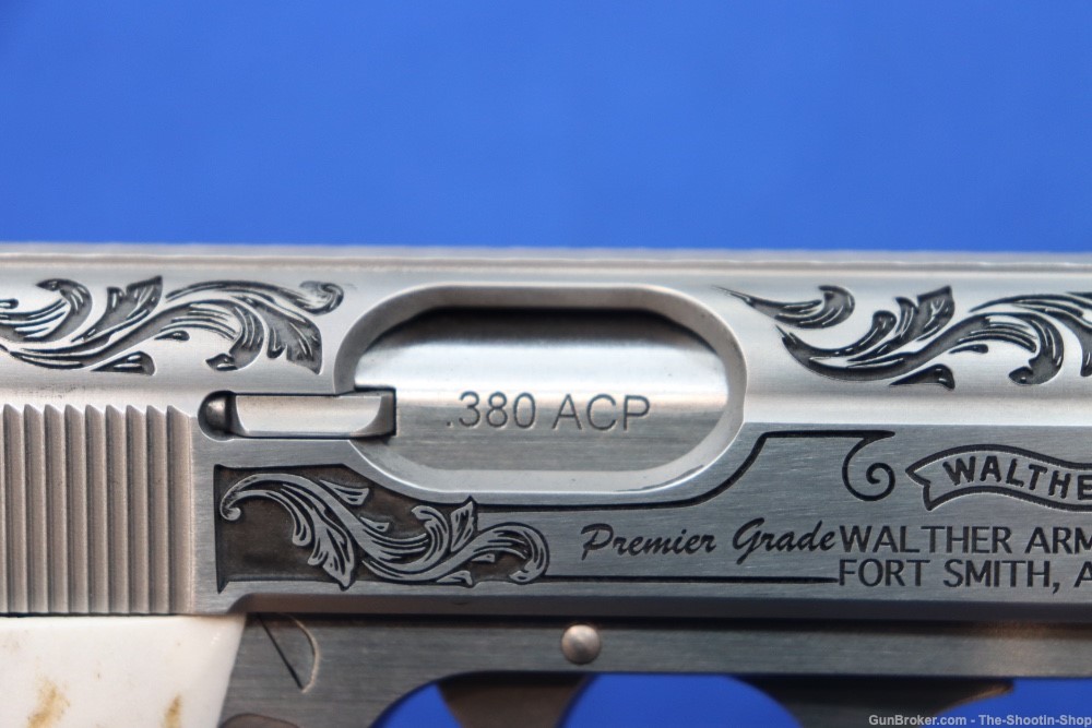 Walther Model PPK/S Pistol Stainless Engraved 380ACP PREMIER GRADE Stag 380-img-15