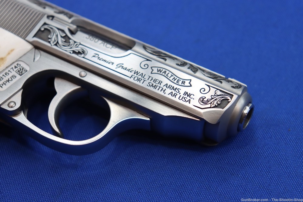 Walther Model PPK/S Pistol Stainless Engraved 380ACP PREMIER GRADE Stag 380-img-13