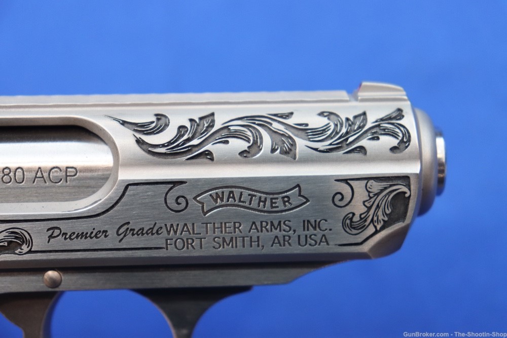 Walther Model PPK/S Pistol Stainless Engraved 380ACP PREMIER GRADE Stag 380-img-14