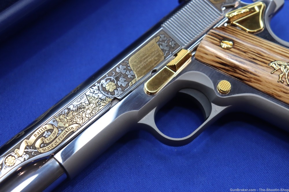 Colt 1911 Pistol LOST STATE OF FRANKLIN Gold Engraved 45ACP Stainless 45 SA-img-3