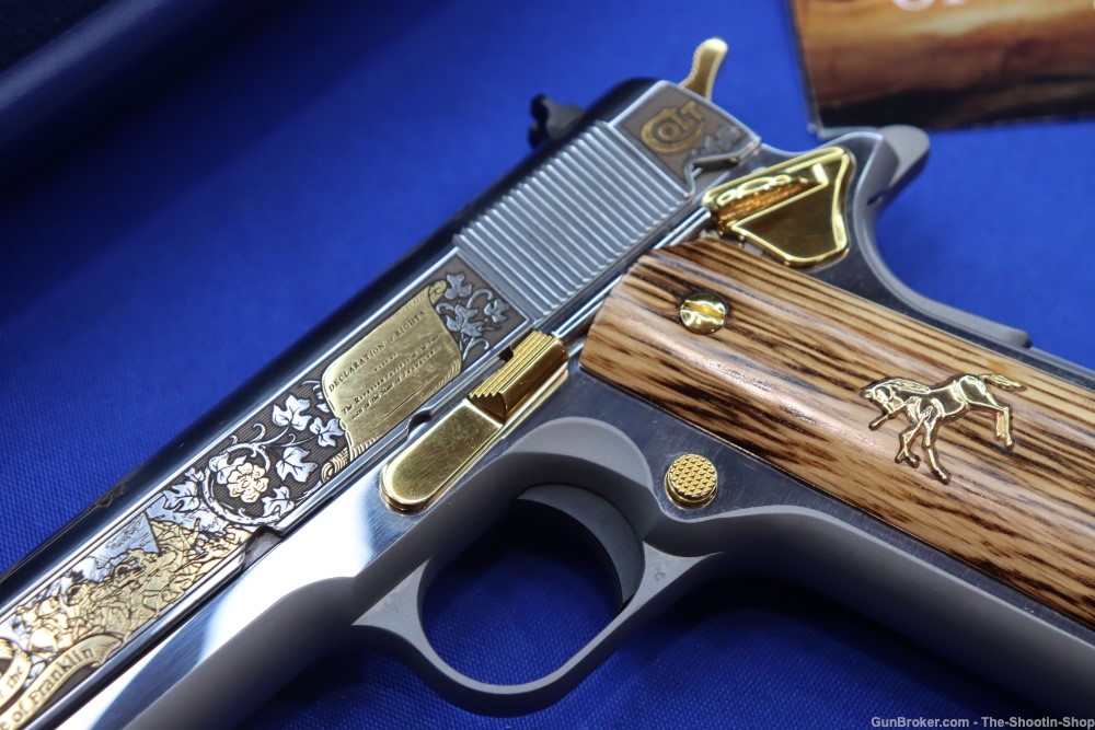 Colt 1911 Pistol LOST STATE OF FRANKLIN Gold Engraved 45ACP Stainless 45 SA-img-4