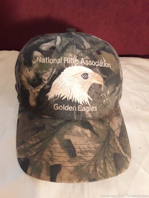 NRA National Rifle Association Golden Eagles Camouflage Baseball Cap Hat-img-0