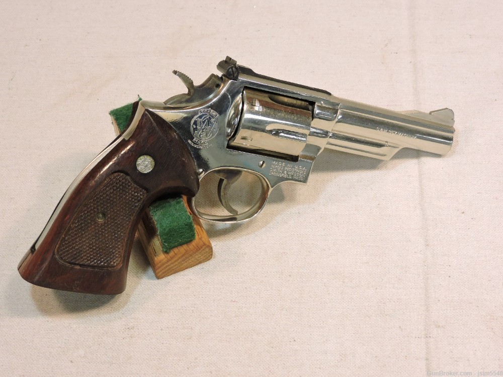 Smith & Wesson Model 19-4 .357 Magnum Double Action Nickel Revolver-img-0