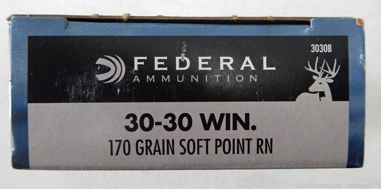 Federal Power-Shok 30-30 cal. 170 gr. Soft Point RN. Shells. 60 rounds.-img-0