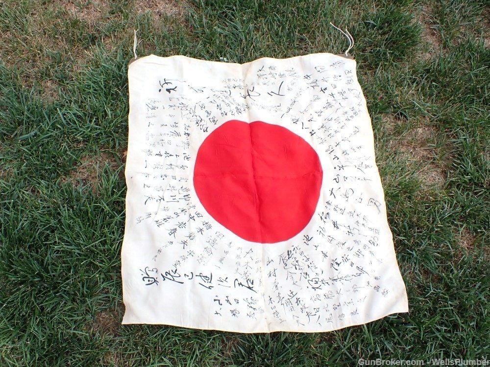 JAPANESE WWII YOSEGAKI HINOMARU GOOD LUCK SOLDIERS FLAG-img-6