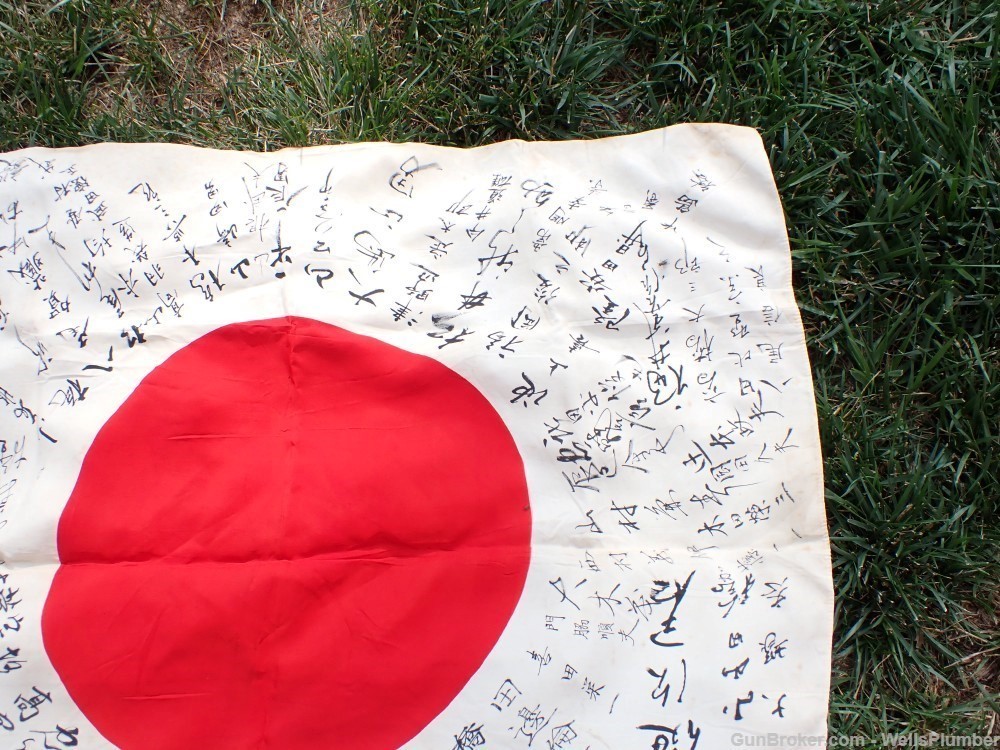 JAPANESE WWII YOSEGAKI HINOMARU GOOD LUCK SOLDIERS FLAG-img-9