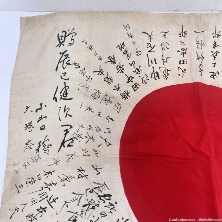 JAPANESE WWII YOSEGAKI HINOMARU GOOD LUCK SOLDIERS FLAG-img-1