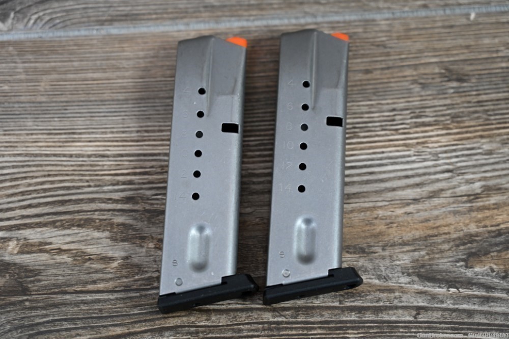 (2 TOTAL) SMITH & WESSON 5906 FACTORY 9MM 15RD STAINLESS MAGAZINE-img-1