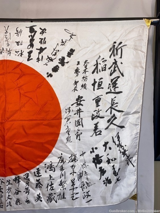 IMPERIAL JAPANESE WWII MEATBALL GOOD LUCK SILK FLAG WITH TIES-img-3