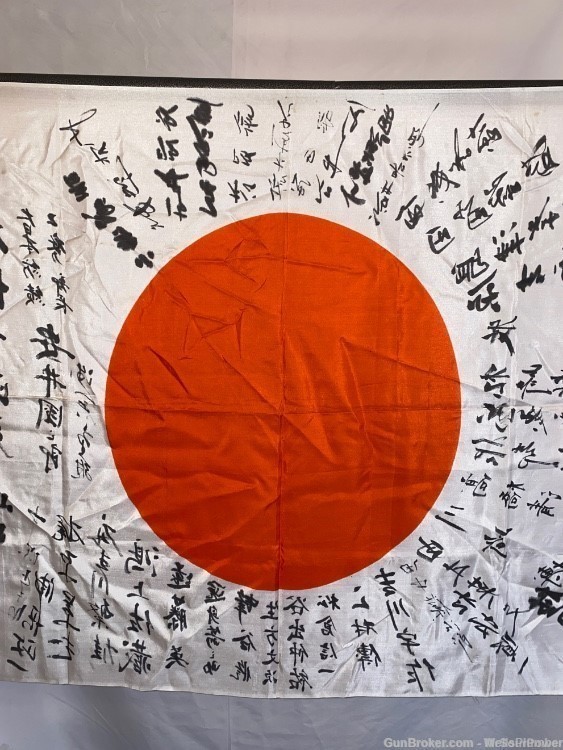 IMPERIAL JAPANESE WWII MEATBALL GOOD LUCK SILK FLAG WITH TIES-img-8